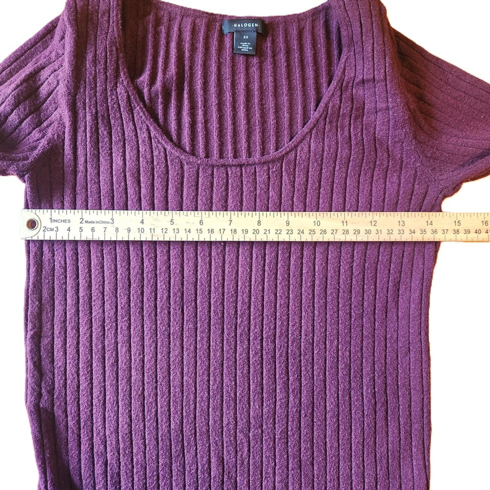 Halogen Ribbed Burgundy Sweater Women's Size XS - Picture 5 of 6